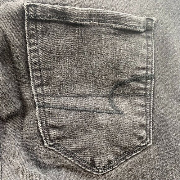 American Eagle Womens Jeans 26 Measured High Rise Skinny Jeggings Black Denim - Picture 12 of 16